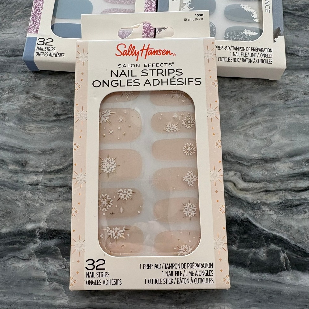 Sally Hansen Salon Effects Nail Strips 32ct Lot of 3 Powdered Sky Frozen Oasis - Picture 4 of 16